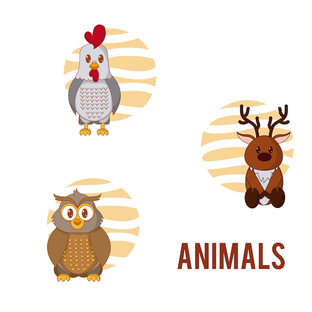 Set of cute animals 