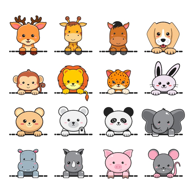 Set of cute animals