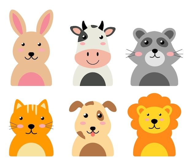 Vector a set of cute animals