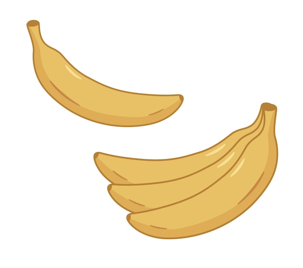 Set of cute banana cartoon vector illustration