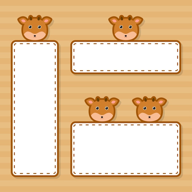 Set of cute banner with Deer