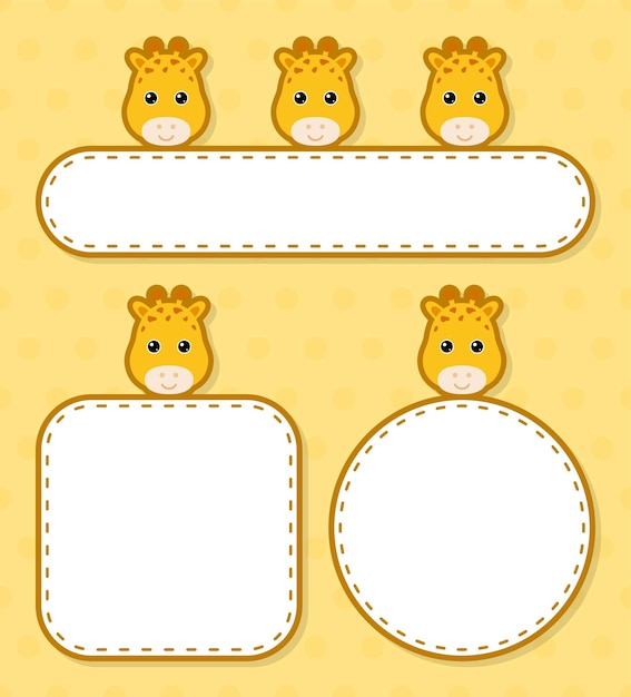 Set of cute banner with Giraffe