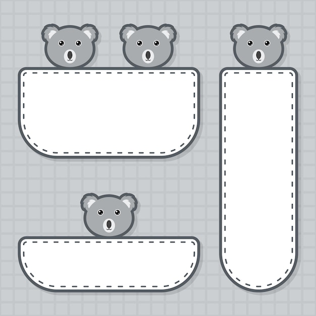 Set di banner carino con koala