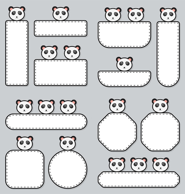 Set of cute banner with Panda