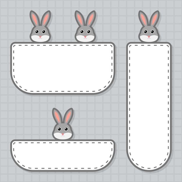 Set of cute banner with Rabbit
