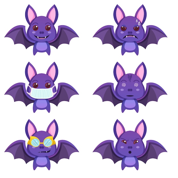Set di simpatici pipistrelli