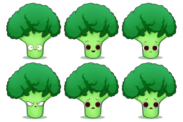 Set of cute broccoli