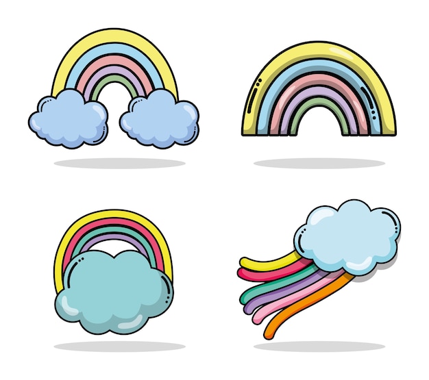 Vector set of cute cartoons