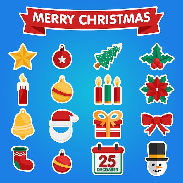 Set of cute christmas elements