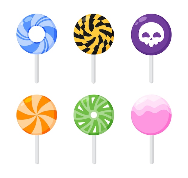 Set of Cute colourful lollipop