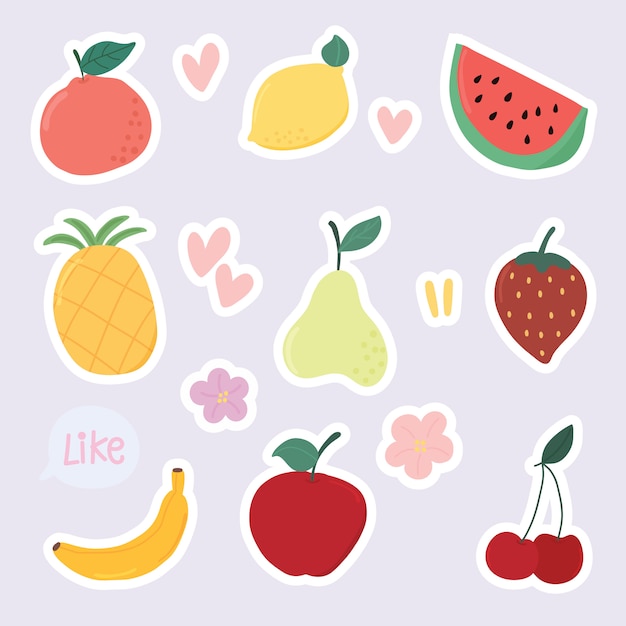 Vector set of cute dessert stickers