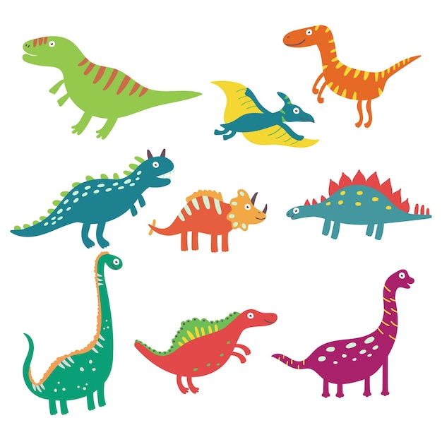 Set cute dinosaurs