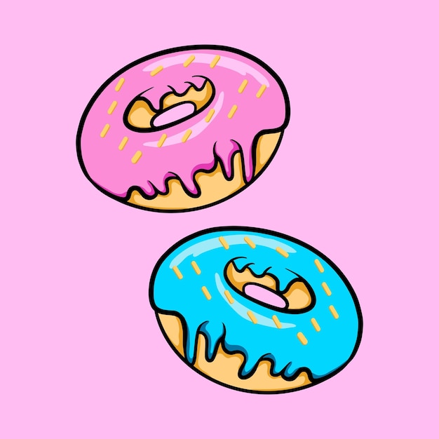 Vector set of cute donuts
