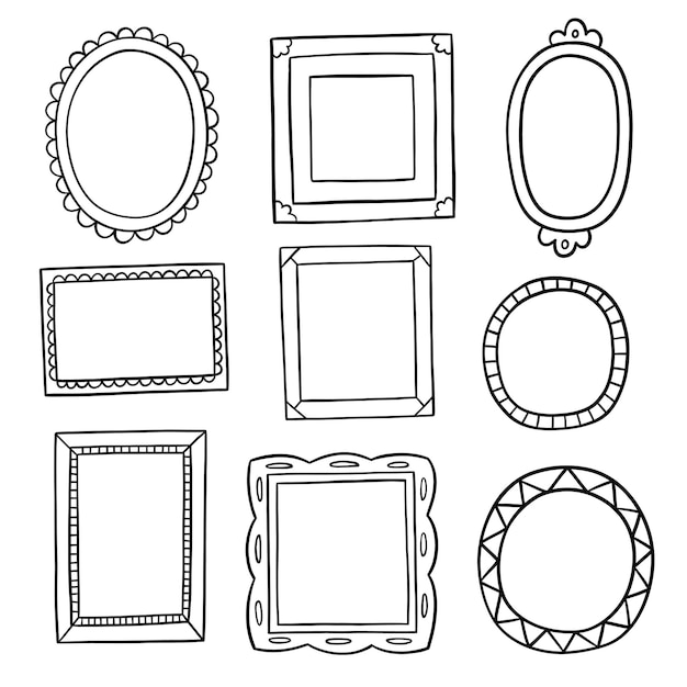 Vector set of cute doodle frames