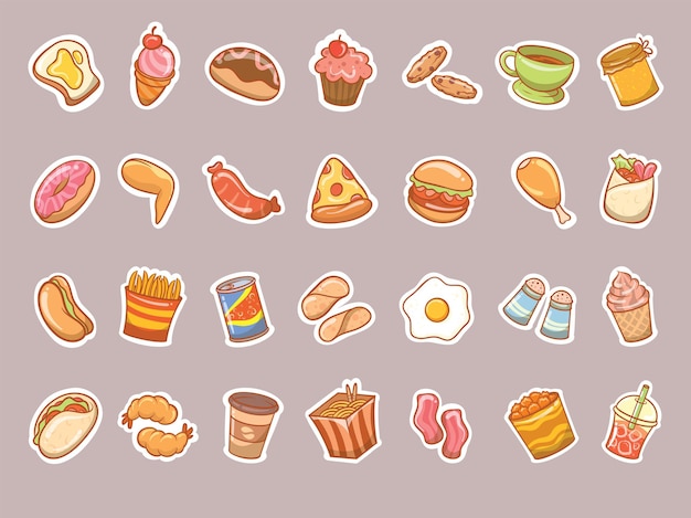 Kawaii Food Stickers , Kids , Adults , Teens , Journalling , Reminders ,  Fun , Planner , Rewards , Trade , Crafts 