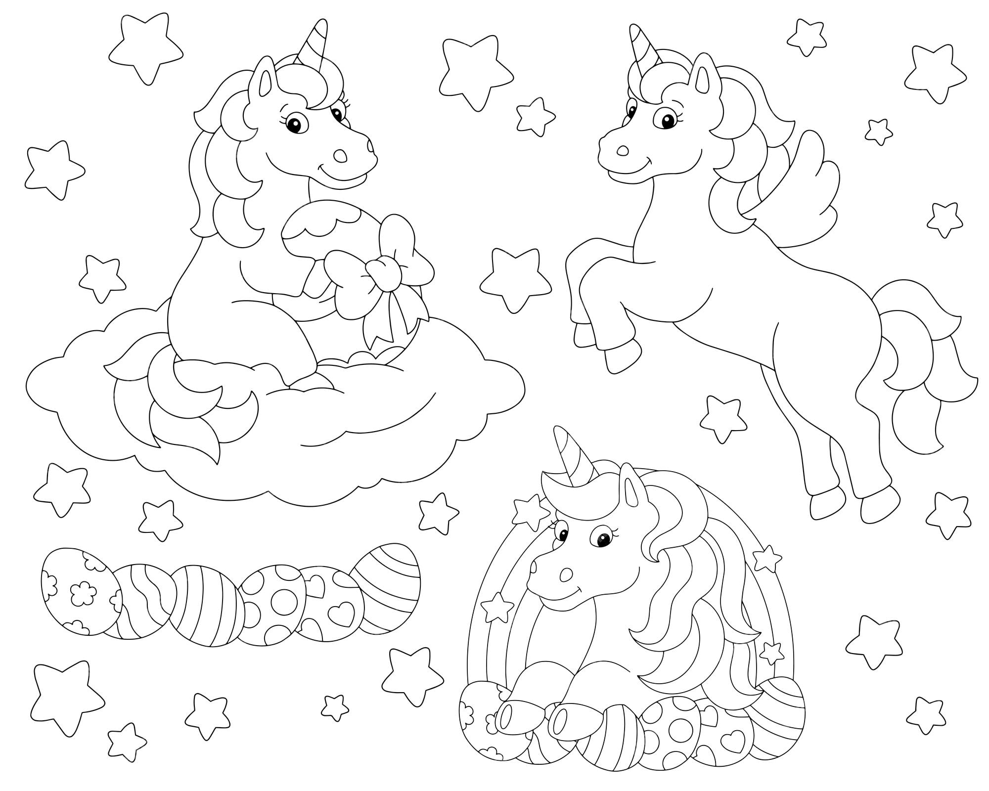 Unicorn Coloring Pages Images   Free Vectors, Stock Photos & PSD