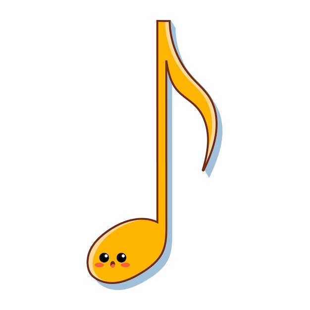 Vector set of cute and fun music note character