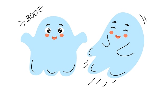 set of cute ghosts doodle halloween ghost cute ghost doodle ghost halloween ghost