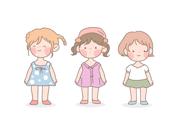 かわいい女の子のセット