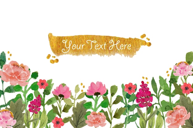 Vector a set of cute hand painted wild flower frame watercolor