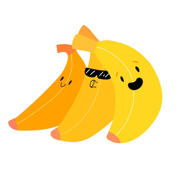 sorridente desenho fofo kawaii de personagem banana 4858375 Vetor no  Vecteezy