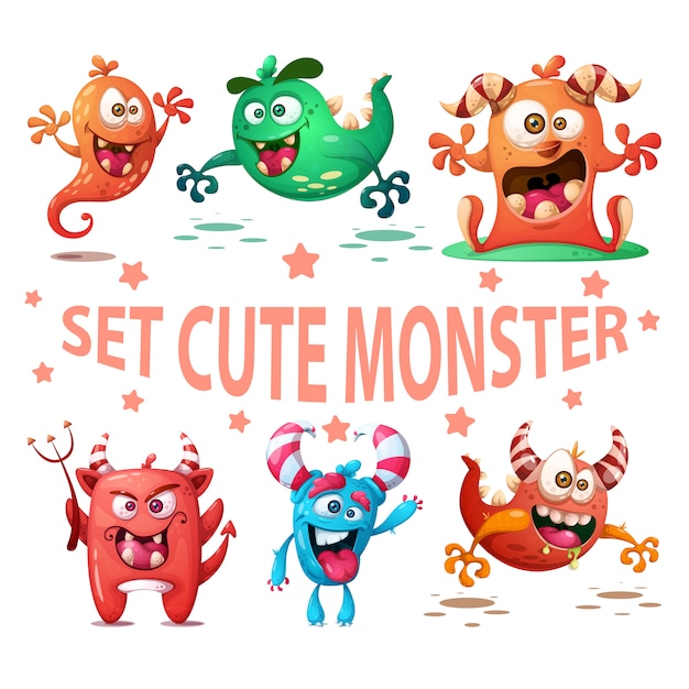 Set cute monster illustration.