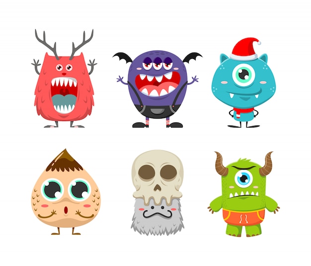 Vector set of cute monster