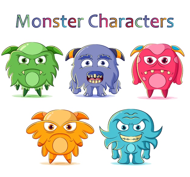 Set of cute monsters character