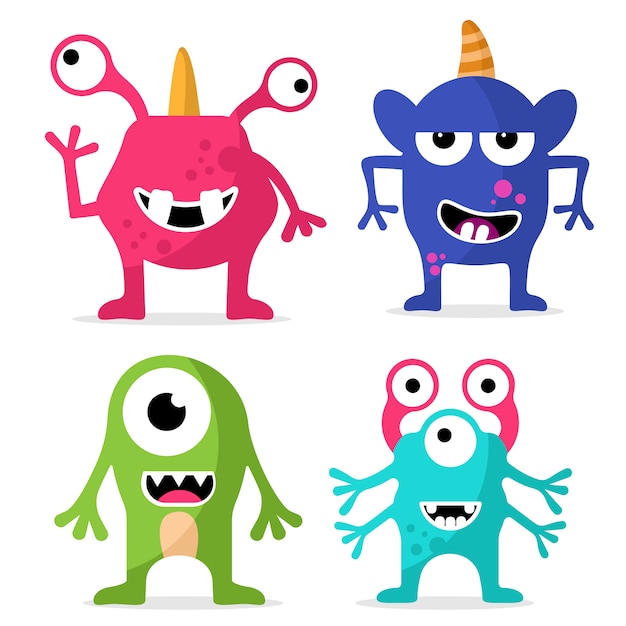 Vector set of cute monsters character