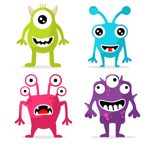 Vector set of cute monsters character