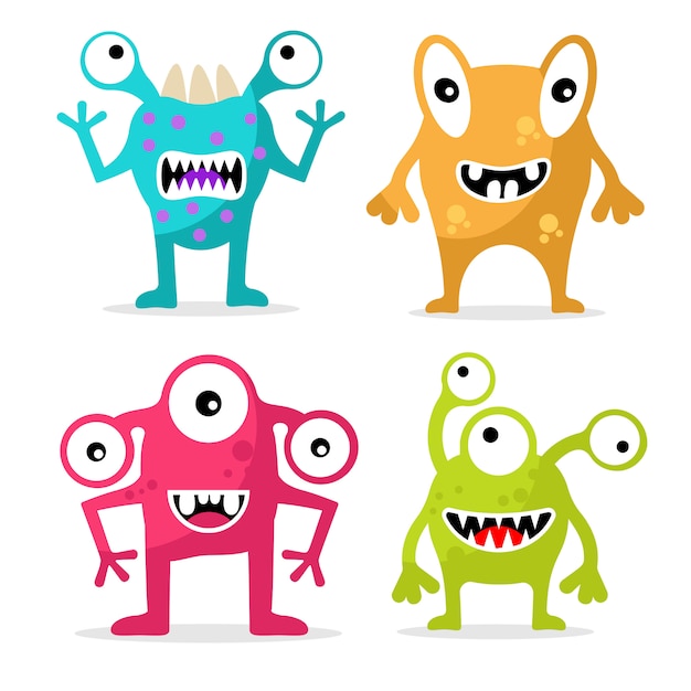 Vector set of cute monsters character