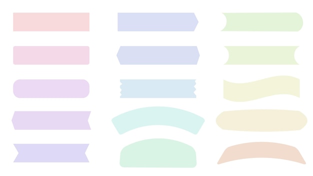 Set of cute pastel banner decoration making tape ribbon for the planner journal notepad memo sticky