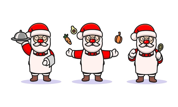 Set di babbo natale carino con costume da cucina