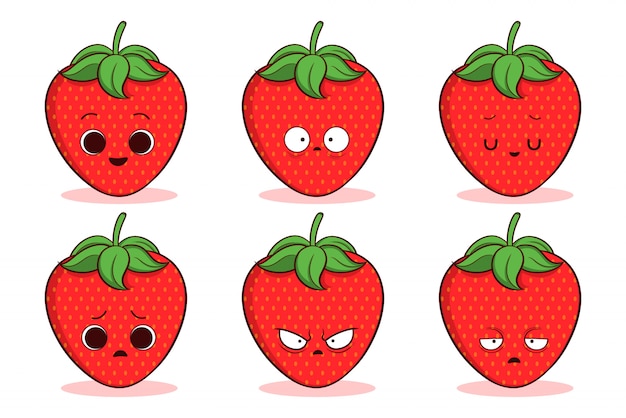 Set of cute strawberry