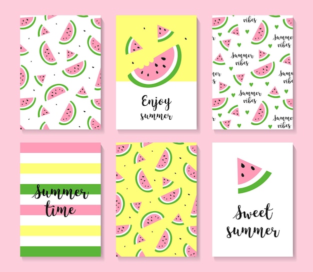 A set of cute summer cards