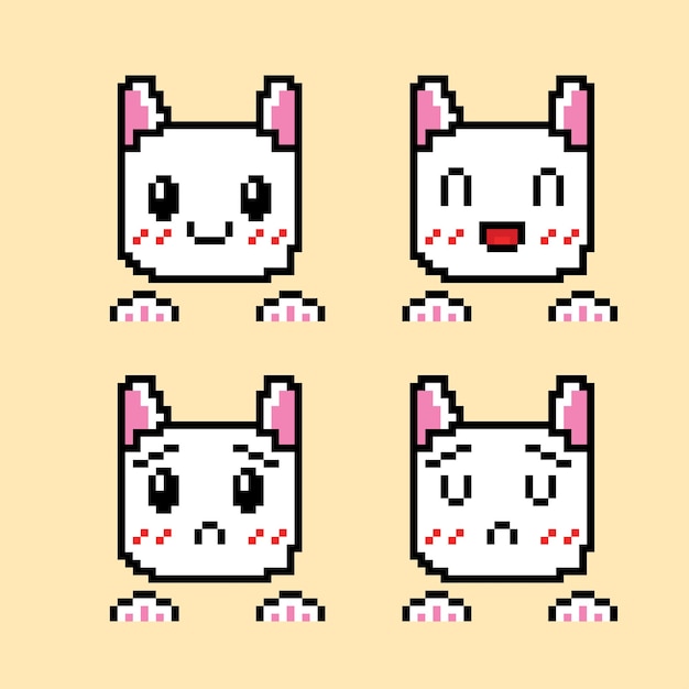 Premium AI Image  cute cat pixel art