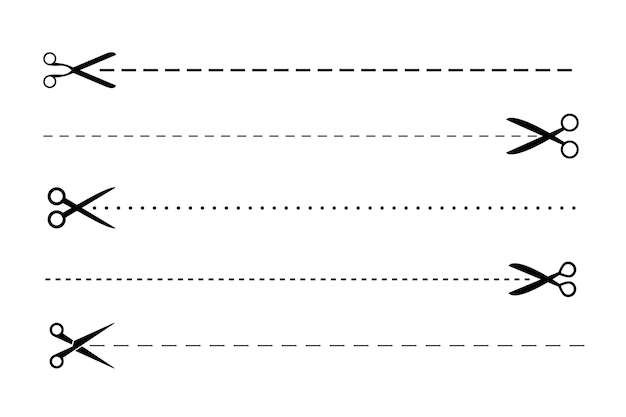 Vettore serie di linee di taglio