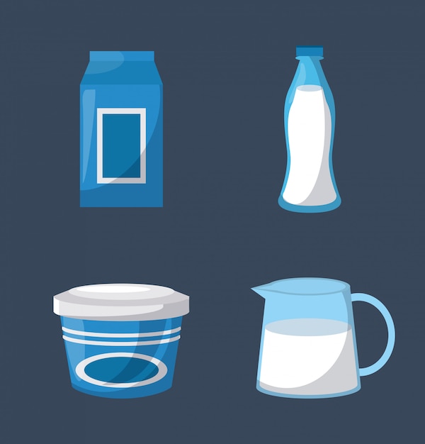 Set of dairy products