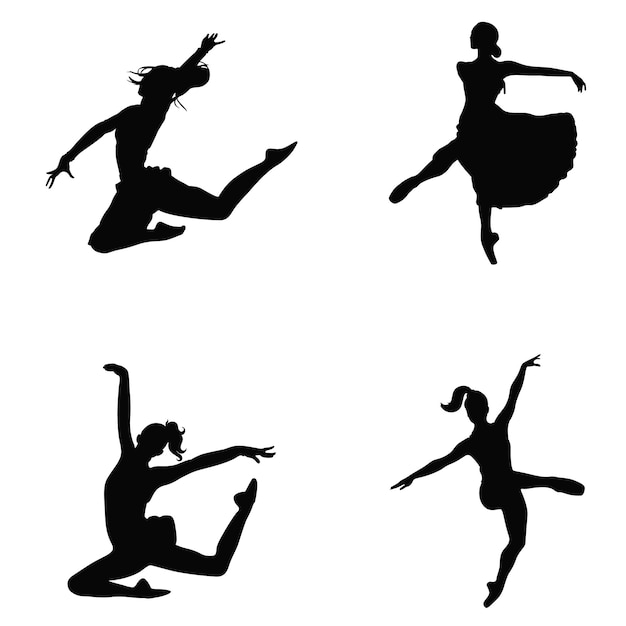 Vector set of dance ballet svg