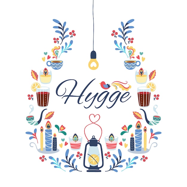 Vector set of danish hygge elements