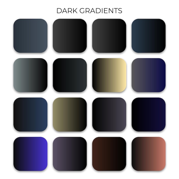 SET OF DARK GRADIENT COLOR PALETTE