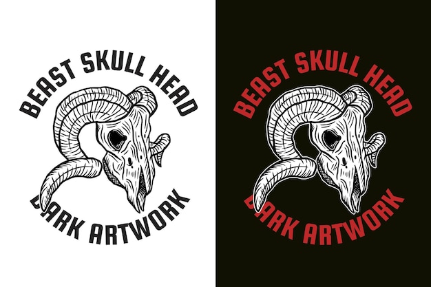 Set Dark illustration Skull Bones Head Hand drawn Hatching Outline Symbol Tattoo Merchandise Tshirt Merch vintage