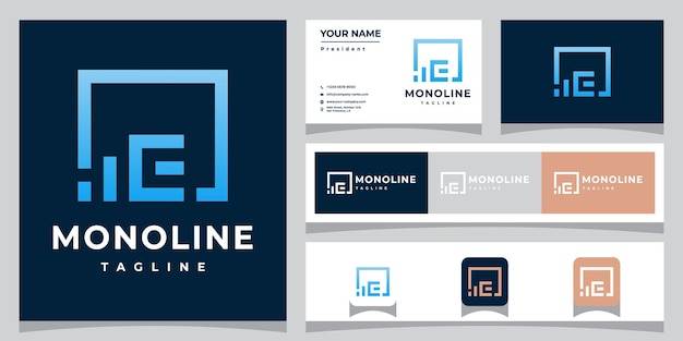 Set of data logo designs, initial abstract I &amp; E finance, icons for business or branding.