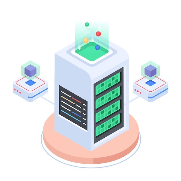 Set of Database Management Isometric Icons