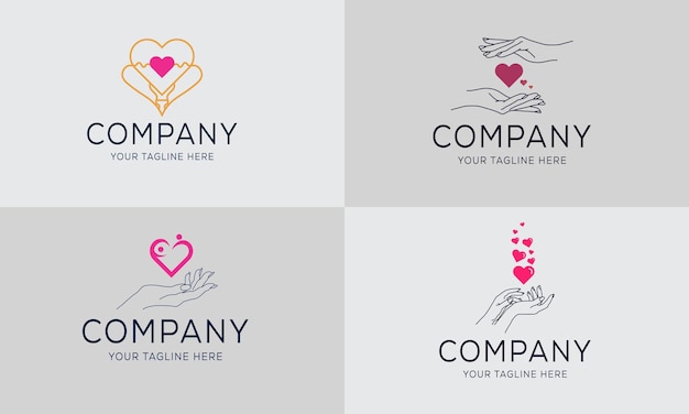 Set of dating logo icons design for web and mobile app