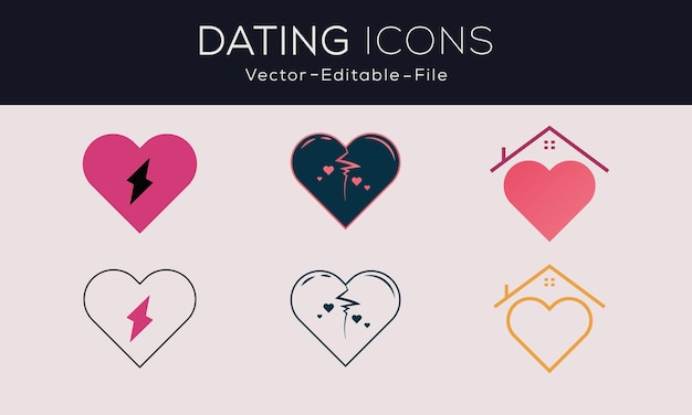 Set of dating logo icons Design for web and mobile app