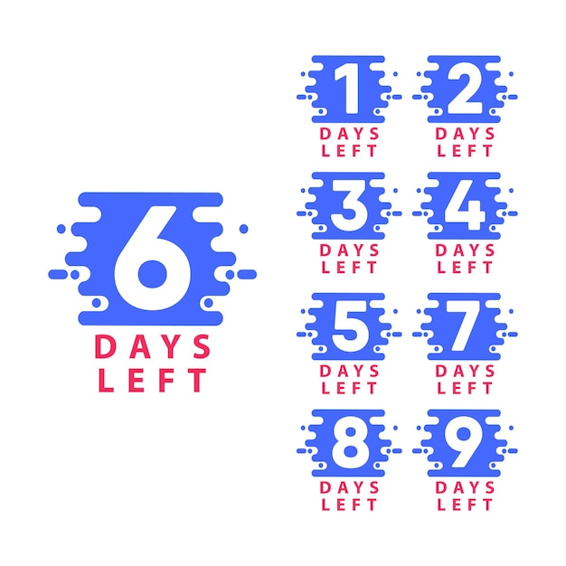 Vector set days left banner template