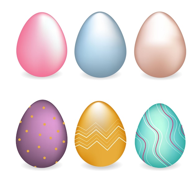 A set of decorated colored eggs. happy easter.