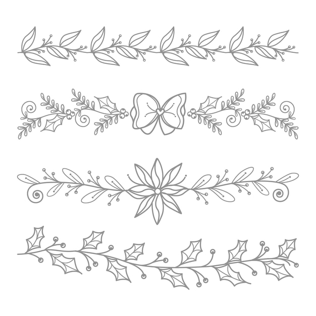 Set decoratieve bloemengrenselementen
