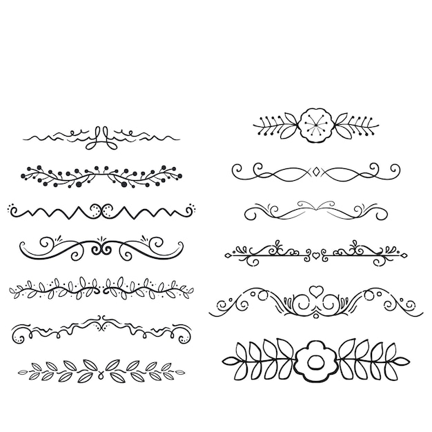 Set decoratieve scheidingselementen Border florish collectie Vector